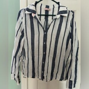Women’s Small Fresh Produce Striped Button-Down Shirt